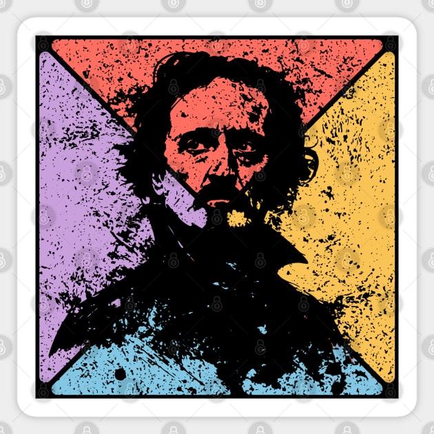Edgar Allan Poe Retro Pop Art – Gothic Literature Aesthetic Sticker by TuncGK